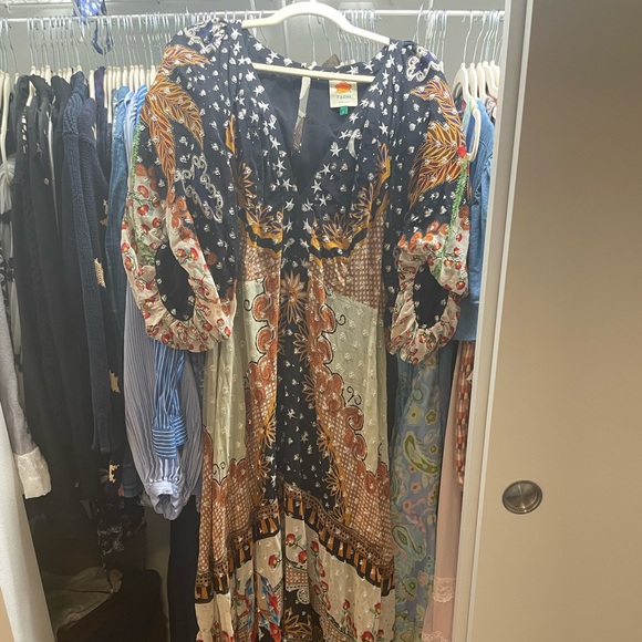 Farm Rio Embroidered Forest Maxi Dress Size Large HTF - Picture 6 of 10